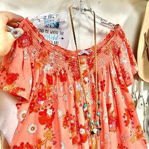 Anthropologie Patrons Of Peace off the shoulder tunic/mini dress w prairie vibe